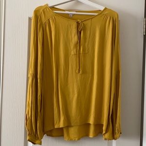 Yellow Top with Bell Sleeves Size Medium